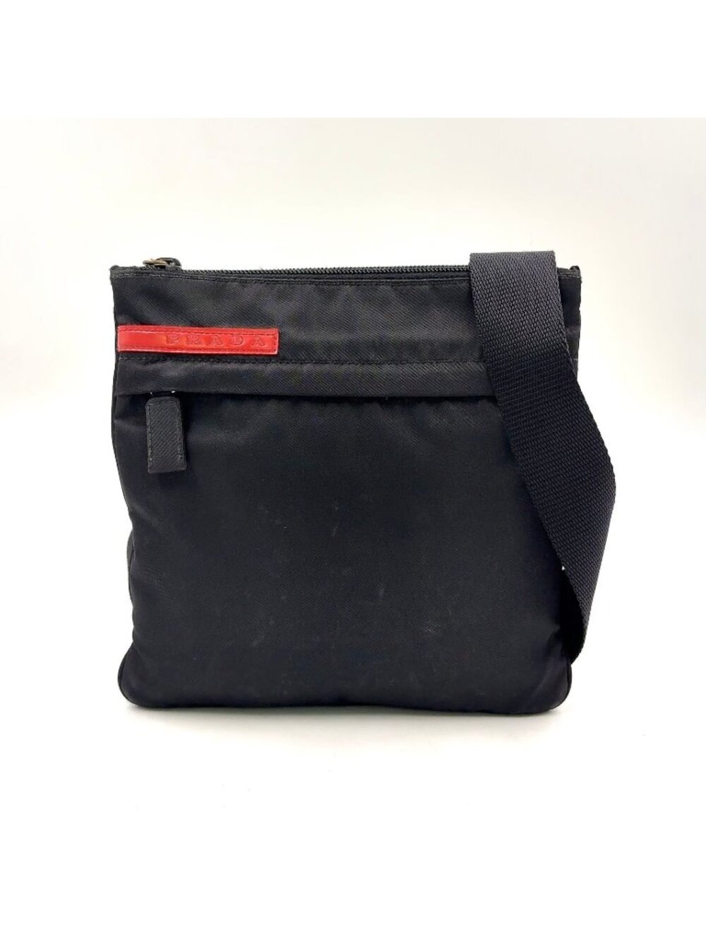 Prada Sports Nylon Black Shoulder Bag Silver